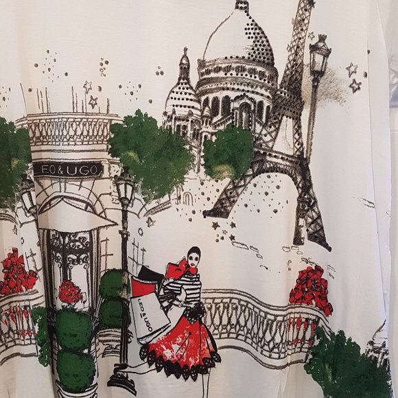 Leo & Ugo Paris Shopping District Scene Tee - Picture 1 of 1